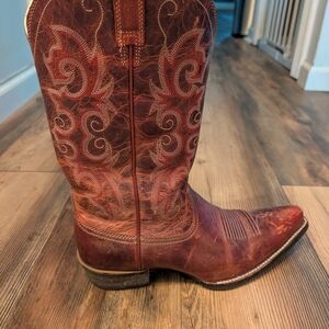Red Ariat Western Cowboy Boots Women
